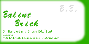 balint brich business card